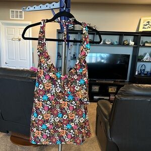 Aqua Couture NWT Floral ties around neck swim Tankini 1X